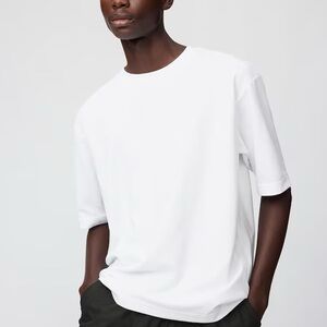 Lot of 2 B&W - Uniqlo AIRism Cotton Oversized T-Shirt | Half-Sleeve